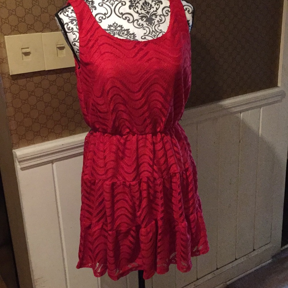 Red dress medium lost belt new